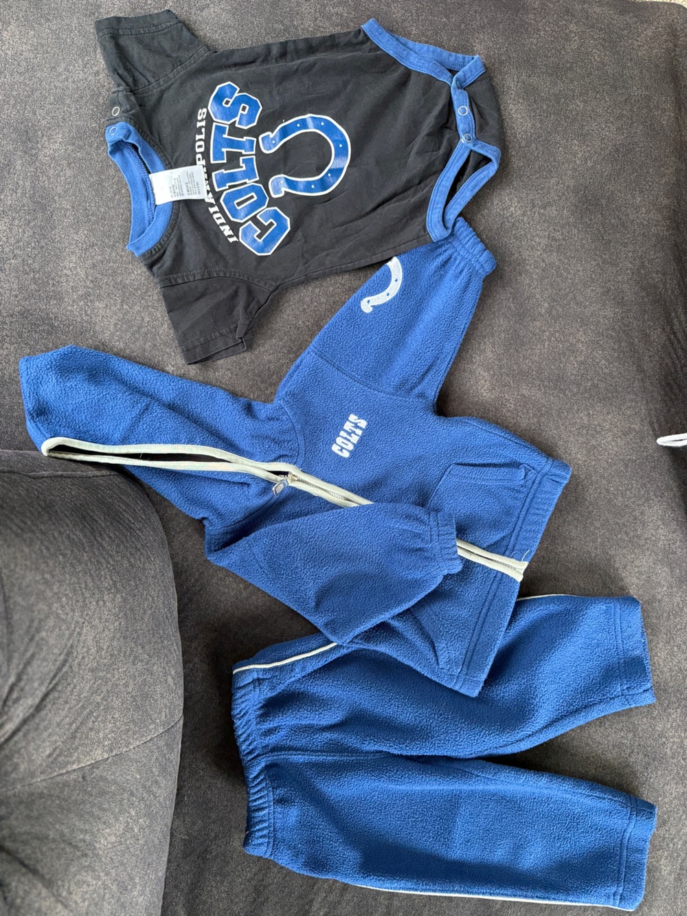 Colts Blue Fleece Hoodie, Fleece Pants & Onsie for Kids - Team Logo